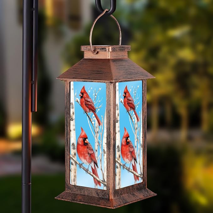 Solar Lanterns for Garden Decor, Waterproof Design Solar LED Hanging Lights for Yard, Patio, Lawn, and Porch, Gifts for Mom, Grandma(Tree Trunk)