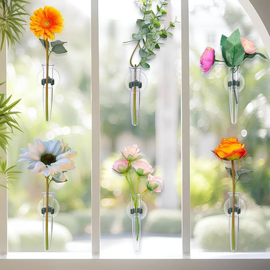 15 Pcs Window Propagation Stations Plant Propagation Tubes with Suction Cups Window Floral Water Tubes Easy to Install Clear Wall Hanging Terrarium Gifts for Plant Flower Lovers