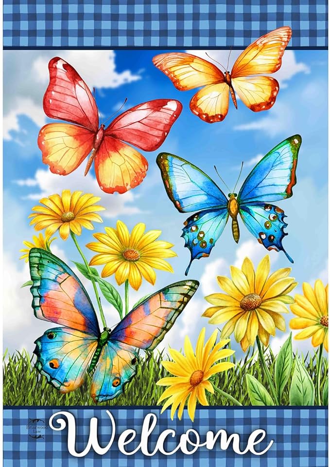 Briarwood Lane Butterfly Garden House Flag