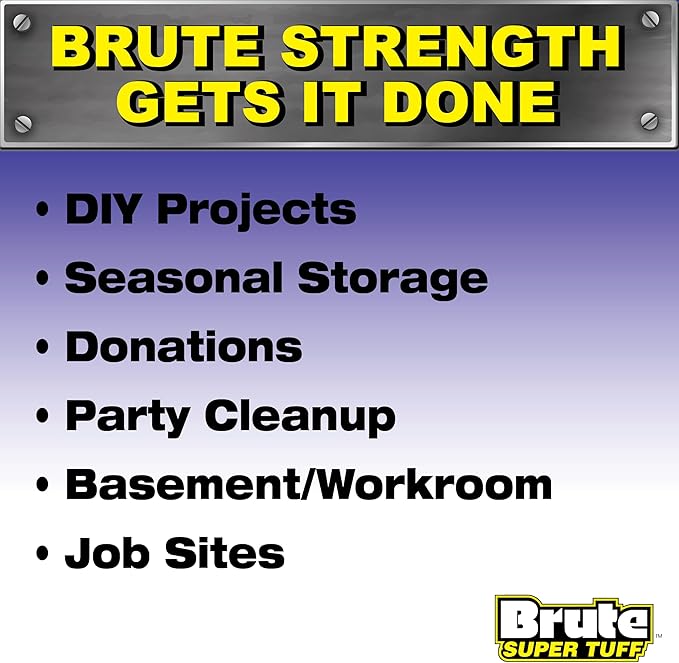 Brute Super Tuff Heavy Duty 2.0 MIL Contractor Bags, Large Trash Bags, Twist Tie Closure, Black, 42 Gallon, 20 Count (Pack of 4)