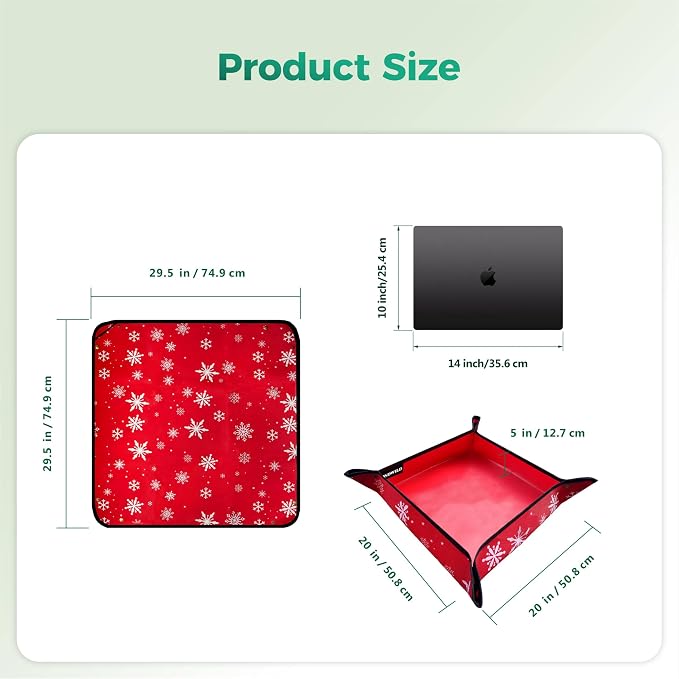 Plant Transplanting Mat - Thickened Waterproof Potting Mat, Succulent Gardening Mat, Portable Repotting Mat for Mess Control, Indoor Outdoor Use (PVC-Red Snowflake 29.5 x 29.5)