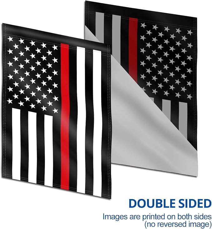 Anley Double Sided Premium Garden Flag, Thin Red Line US National Decorative Garden Flags - Weather Proof & Double Stitched - 18 x 12.5 Inch