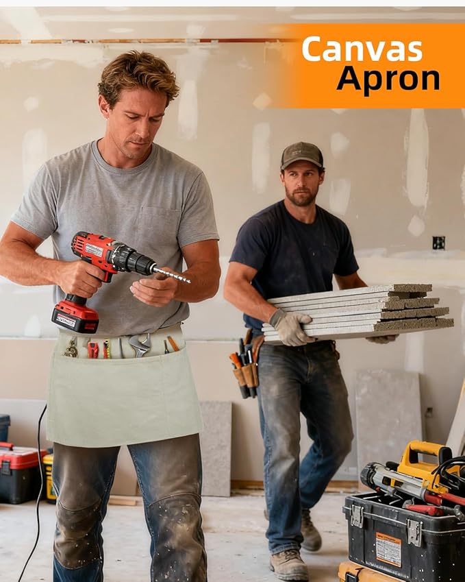 Canvas Work Waist Apron with 3 Pocket