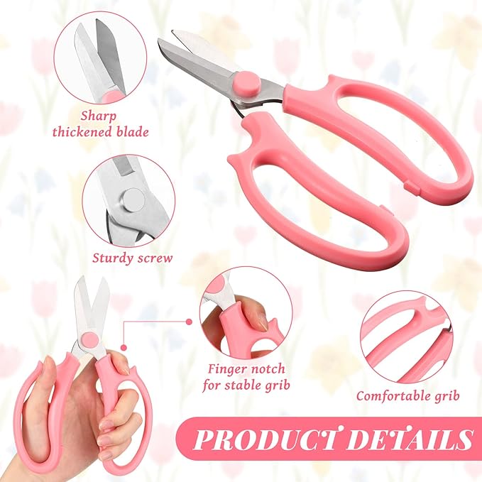 Kigeli 8 Pieces Garden Flower Scissors Floral Shears Garden Pruning Shears with Comfortable Handles for Flower Arrangement Fruit Picking Trimming Household (Multicolor)