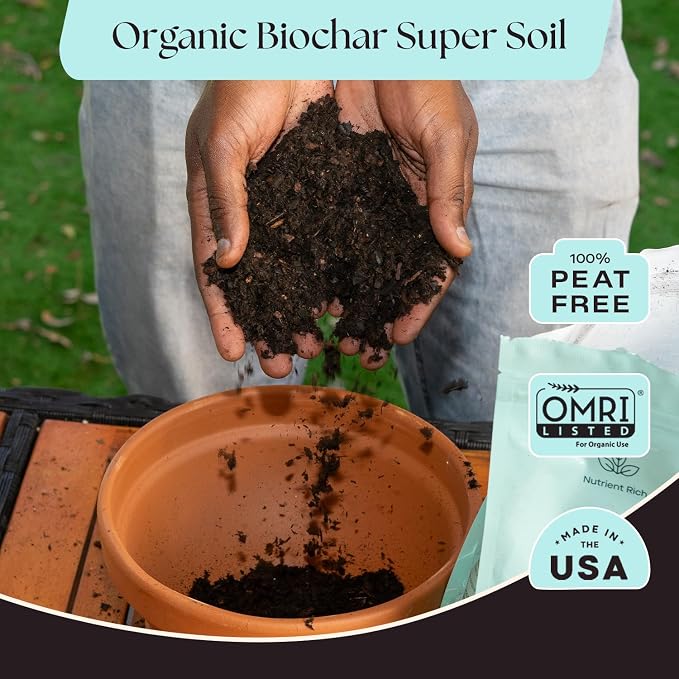 Rosy Soil Herb Mix - Organic Indoor and Outdoor Herb Soil - Biochar, Worm Castings, Mycorrhizae - Peat Free Potting Mix, Fast Draining - Basil Cilantro Lavender Thyme Mint Rosemary - 4qt