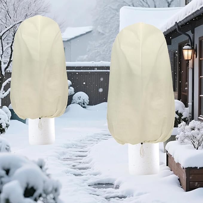 Plant Covers Freeze Protection – 4 Packs 47.2" x 31.5" Thickened Plant Frost Protection Covers, Heavy Duty Winter Plant Covers with Zipper & Drawstring, Reliable Freeze Protection for Outdoor Plants