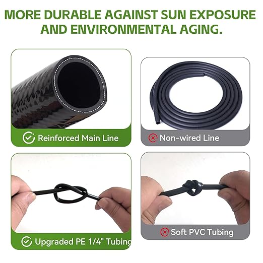 Inntop 240FT Drip Irrigation System Kits, Quick Connect Automatic Garden Watering System for Raised Bed, Potted Plants, Lawn, Greenhouse with 1/2 inch Hose 1/4 inch Tubing and Accessories