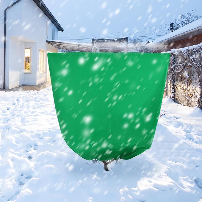 Svepndic 4 PCS Winter Plant Covers Freeze Protection,39X39 Reusable Plant Protector Bag with Drawstring,Winter Plants Jacket Warm Shrubs Cover Blanket Frost Protection for Outdoor Garden Plants