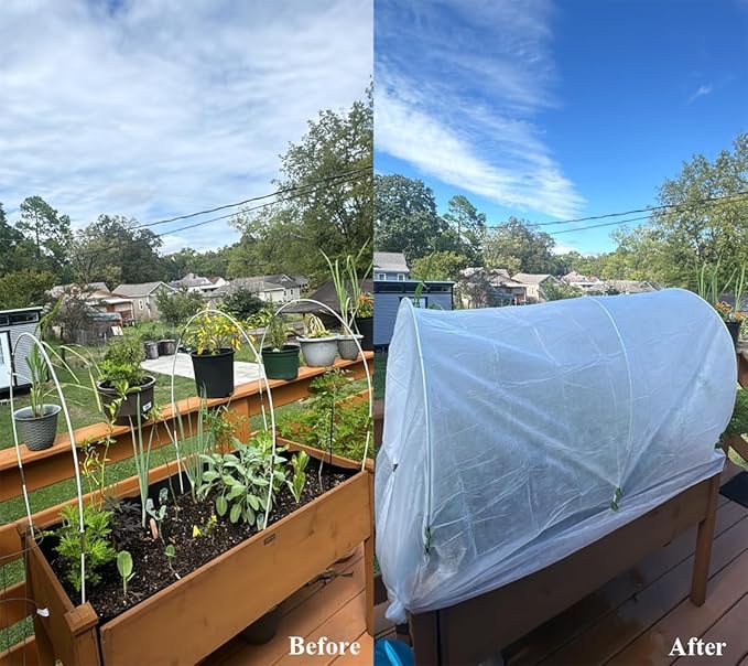 Frost Cloth Plant Freeze Protection, 7x100 Ft Floating Row Cover Fabric for Garden Beds, 0.9oz/yd² Frost Blanket for Outdoor Plants, Plant Covers for Winter Protection