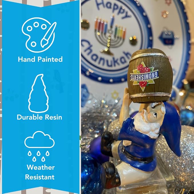 Gnometastic Mini Gnomes - Wine Drinking, Funny Garden Gnomes Statue Outdoor Decorations for Yard, Fairy Garden, Planter Pots, Gnome Decor - Gnomishevitz Gnome,4in