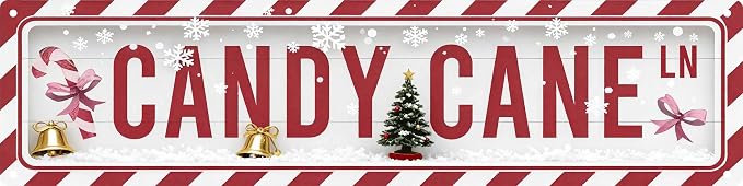 Vintage Tin Sign Retro Metal Candy Cane Signs For Home Decor Stylish Wall Art Plaques Gift For Christmas Home Bathroom Kitchen And Gothic Wall Decor In Every Room 4x16 In