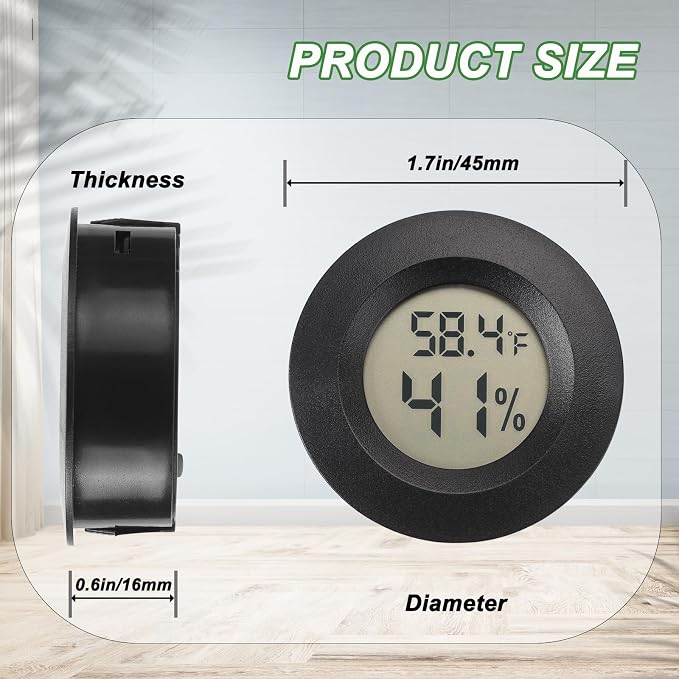 Mini Hygrometer Digital Thermometer Humidity Meter 20 Pack Hygrometer Thermometers Indoor/Outdoor Humidity Monitor Reptile Thermometer for Humidors Greenhouse Garden Cellar Fahrenheit(℉)/ Celsius(℃)