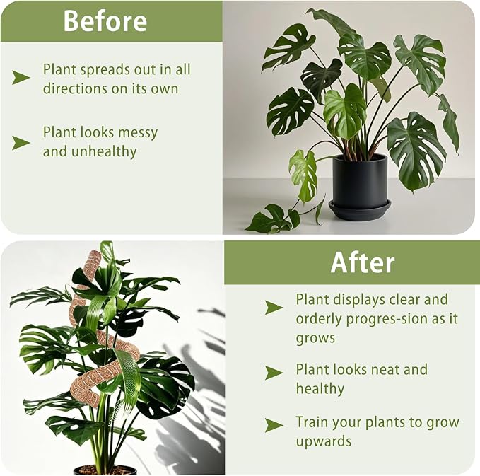 3 Pack Moss Pole, 48 Inch Monstera Plant Support, Moss Poles for Climbing Indoor Plants, Bendable Coco Coir Plant Support Stakes for Potted Plants, Pothos, Philodendron