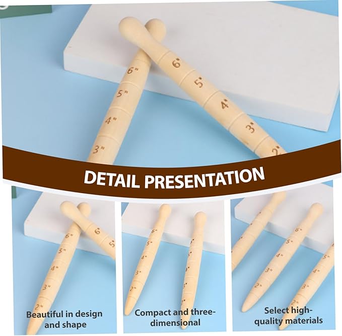 5Pcs Dibbler 8 Inch Wooden Dibbler with 5 Level Scale Portable Replacement Professional Seed Planter Tool for Seedling, Gardening Gardening Tool Garden Tools Seed Planter