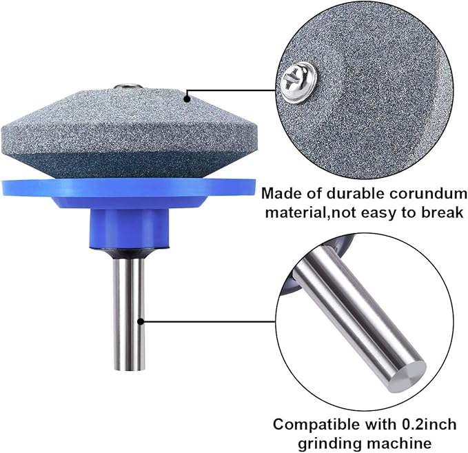 Lawn Mower Blade Sharpener, Blade Sharpening Drill Kit Knife Sharpener Lawnmower Blade Sharpener Tool Kit for Garden Tool Power Drill, Durable, 5PCS