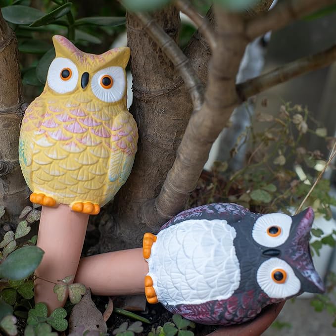 Owl Shaped Self-Watering Spikes - Effortless Plant Care for Your Garden, Whimsical and Charming Design for Indoor and Outdoor Plants, Keep Your Plants Hydrated While on Vacation