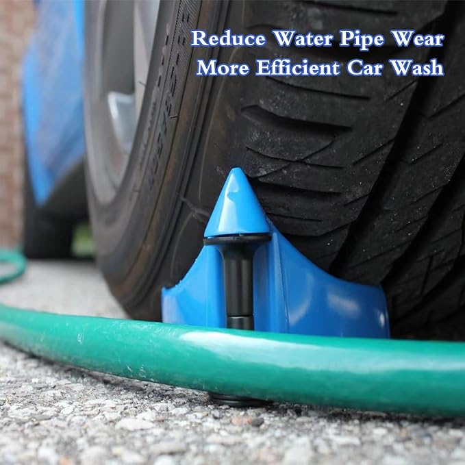 4 Pcs Car Hose Guide, Tire Hose Roller for Car Washing, Detailing Tire Hose Guide Preventing Pressure Washer Hose Stuck Under The Wheels, Plastic Wash Tool to Avoid Snagging(Blue)