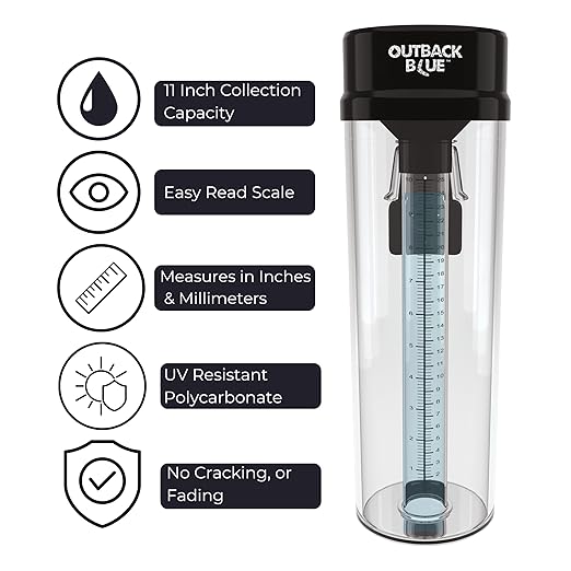 Professional Rain Gauge - 11" High Capacity Precipitation Measure Tool, Accurate to 0.01 Inch, Weather Resistant, Easy Read, for Garden, Farm, Meteorology - Australian Made