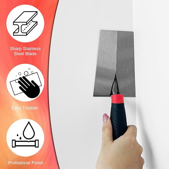 Bucket Trowel 3pcs/Set, Trowel Masonry Hand Tool Set, Carbon Steel Flat Bucket Brick Trowel Tool with Soft Grip Handle Concrete Tool (Black-C Set)