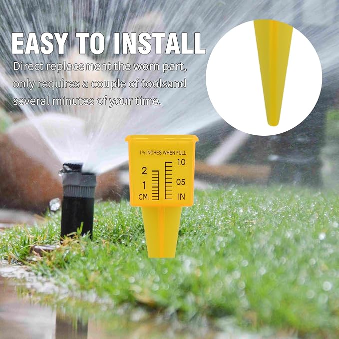 SYOWADA 15 PCS 1.5-Inch Rain Gauges, Transparent Yellow Water Measurement Tools, Suitable for Outdoor Moisture Monitoring in Gardens and Lawns
