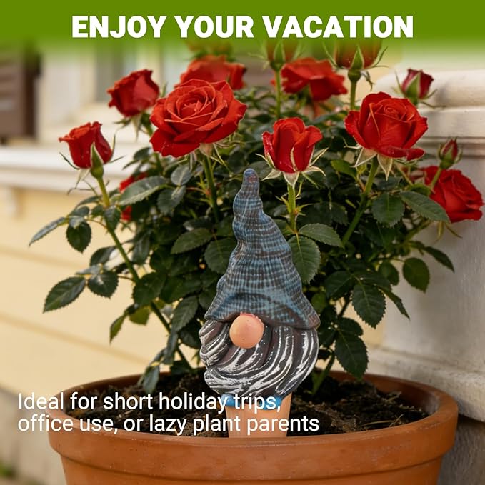 RoseFlower Terracotta Watering Spikes, Self Watering Planter Insert, Clay Watering Spikes, Vacation Automatic Plant Waterer Plant Watering Devices for Indoor Outdoor Home Office Plants