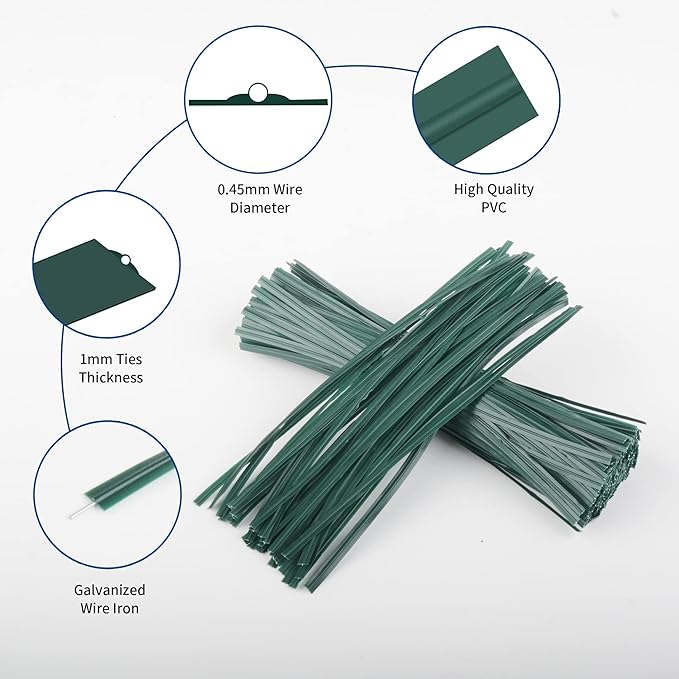 Twist Ties, 200 PCS, 6.1 Inches, Bread Ties, Green, Reusable, for Bags, for Gardening, Home, Office