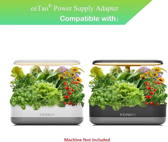 12V Adapter for 12 Pods LED Hydroponics Growing System Indoor Garden Model NO:CW1202000US DC12V 24W Replacement Power Supply Charger Cord Cable