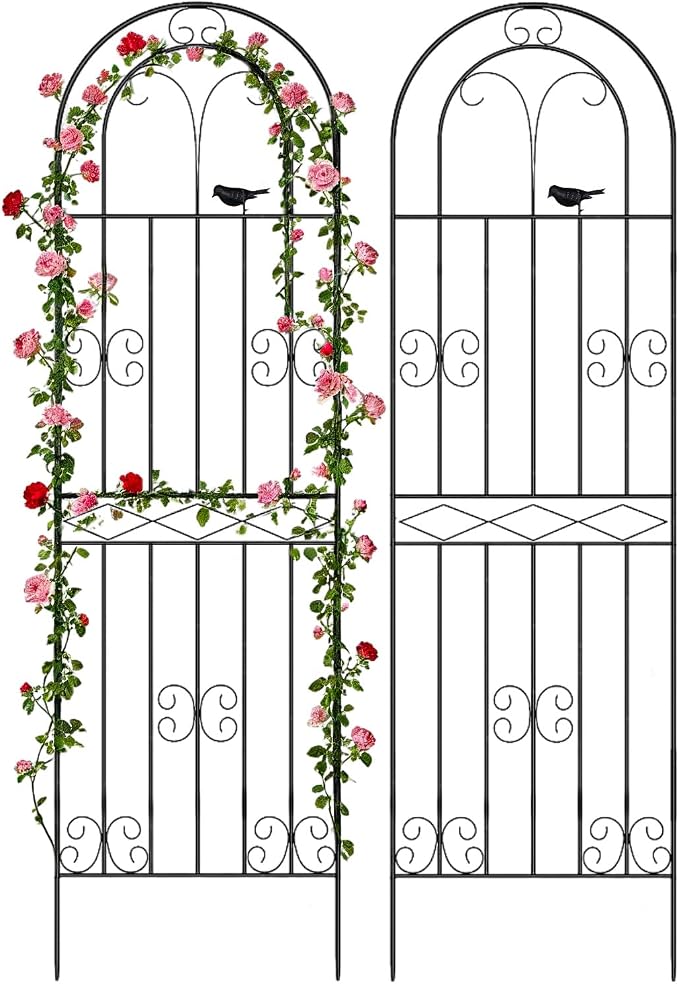 Amoskey 4 Pack 71x20in Durable Garden Trellis for Climbing Plants - Outdoor Trellis Supports for Lush Greenery - Ideal for Vines, Flowers, and Vegetables, Easy Installation & Space-Saving Design (4)