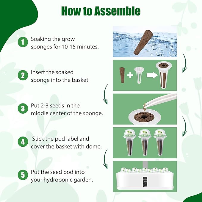 Dill Seed Pods for All Hydroponics Growing Systems, 12 Pods Herb Kit with 400+ Seeds of Dill, Grow Your Own Herb Garden at Home