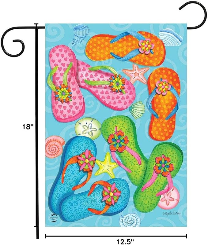 Briarwood Lane Summer Flip Flops Nautical Garden Flag
