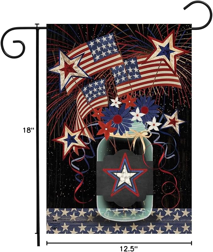Briarwood Lane American Mason Jar Patriotic Garden Flag