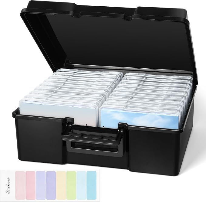 Photo Storage Box 5 x 7 Inches, 18 Inner Extra Large Photo Organizer With Dividers, Acid-Free Photo Storage Containers, Craft Storage Box for Protect Photos, Crafts, Stamps etc