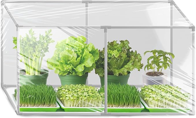 U0U Mini Greenhouse for Indoor Plants,Portable Small Greenhouse with Plastic Film,Indoor Greenhouses for Small Plant Seed Starter Tray, Sprouting