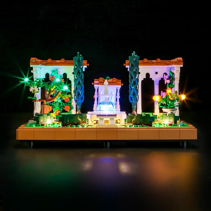BrickBling Light Compatible with Lego Icons Fountain Garden, LED Lighting Compatible with Lego 10359 (No Model Set) (Classic Version Light)