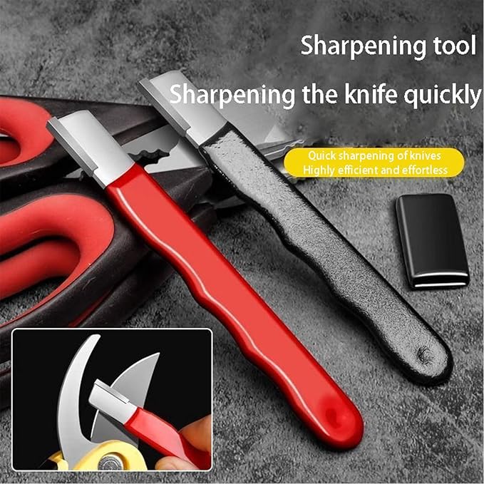 4 Pcs Pocket Blade Sharpener, Premium Steel Garden Tool Sharpener Multipurpose Usage, Knife Portable Blade Sharpener for Pruning Shears Scissors Sickle Fence Shears Gardening Pruner Loppers