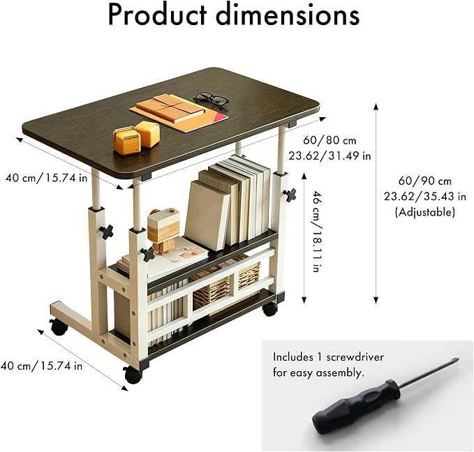 Adjustable Height Multi-Functional Garden Workbench, Heavy Duty Carbon Steel, 3-Tier Storage, 4 Lockable Casters, Mobile for Home, Office, Dorm & Garden