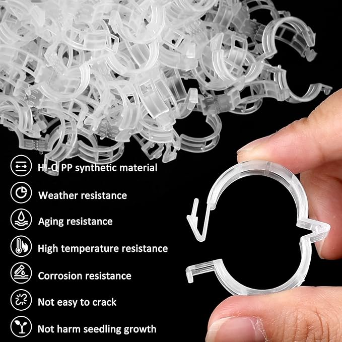400 Pcs Plastic Trellis Plant Support Clips for Support, Grape and Tomato Vine, Vegetables Plants, Garden Clips to Grow Upright Makes Plants Healthier