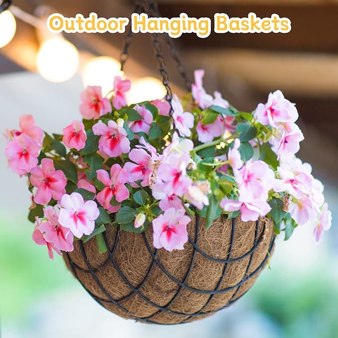 Riare 4 Pack 18 Inch Round Coco Liners Replacement, 100% Natural Coconut Coir Liners for Hanging Baskets, Garden Flower Vegetables Planter Pot, Window Box, Fence, Decks
