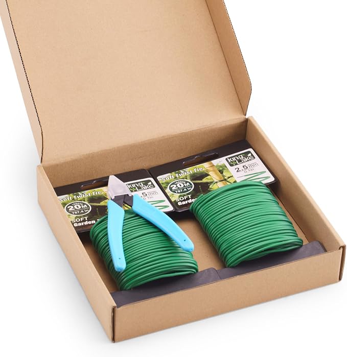KINGLAKE Green Garden Wire with Pliers - 132 Feet 2.5mm Garden Ties Soft Plant Twist Ties Plant Wire for Climbing Plants Tomatoes Support Vines Vegetables Flowers Indoor & Outdoor Gardening Training