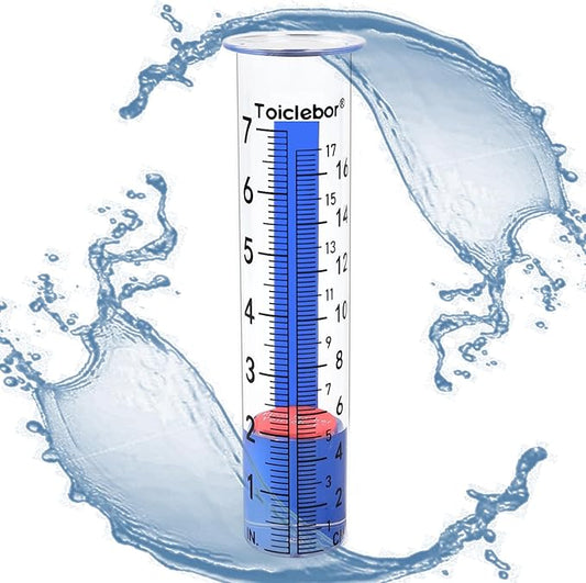 Rain Gauge Replacement Tube,Freeze Proof Tube Plastic with Red Float Marker,Dual Scale,8.11 Inch Height,Model RM-T09