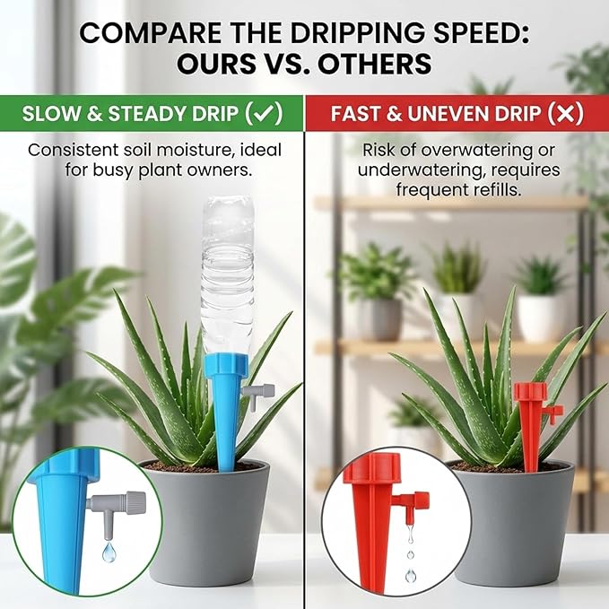 20-Pack Blue and Green Self Watering Planter Inserts,Self Watering Spikes, Automatic Plant Watering System, Indoor Outdoor Plant Care Solution, Drip Irrigation Device