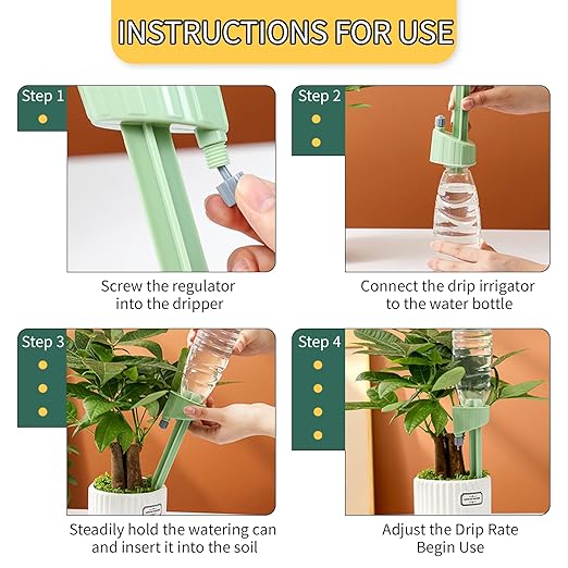 12PCS Self Watering Spikes, Auto Plant Watering Devices with Adjustable Valve Switch, Self Watering Planter Insert Automatic Watering System for Indoor & Outdoor Garden Potted Plants