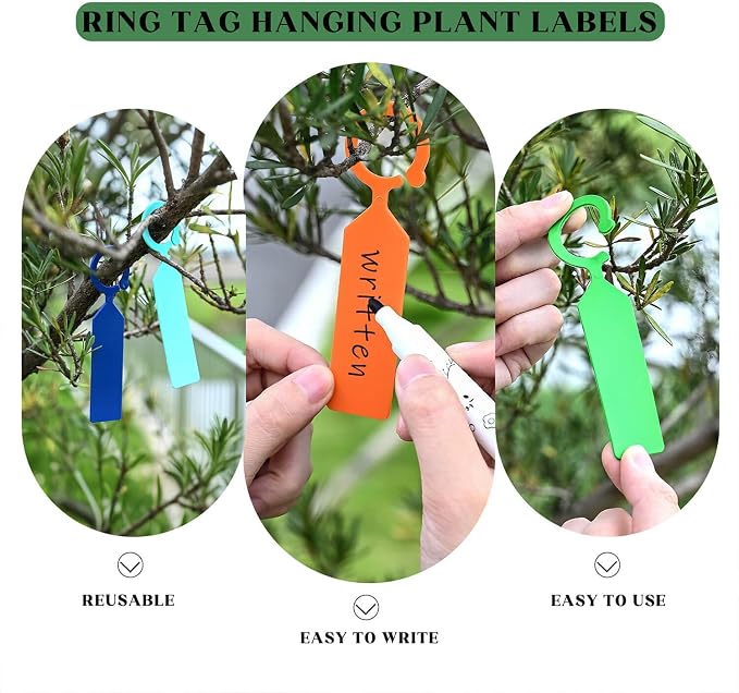 Plant Tags GVKES 200PCS, Thick Waterproof Plant Labels, Weather Resistant Tree Tags Garden Markers for Indoor Outdoor Gardening, Potted Plants, Vegetables, Greenhouse (Light Blue)