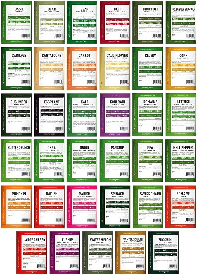 Survival Seed Vault Kit - 70 Heirloom Vegetable Seed Varieties for Long-Term Storage | Non-GMO, Open-Pollinated Seeds for Prepping, Gardening, Homesteading, and Emergency Food Supply by Gardeners Bas