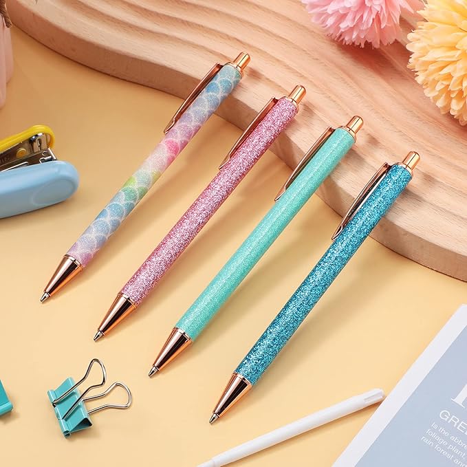 Epakh Writing Instrument Stainless Steel Weeding Pen, 4 Piece, Retractable, Air Release, Bubble Removal, DIY Craft Project, Bright Color