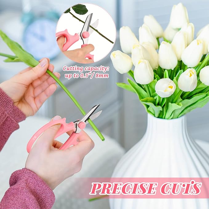 Kigeli 8 Pieces Garden Flower Scissors Floral Shears Garden Pruning Shears with Comfortable Handles for Flower Arrangement Fruit Picking Trimming Household (Multicolor)