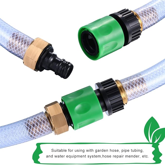 Hotop 16 Pieces Garden Hose Quick Connector 3/4 Inch Plastic Water Hose Fittings Male and Female Connectors End Adapters with 10 Pieces Rubber Gasket