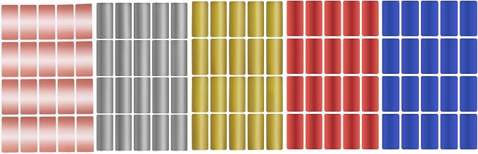Metallic Stickers 1.57 inch x 0.75 inch Small Color-Coding Labels in 5 Metallic Colors Tags (40mm x 19) - 100 Pack by Royal Green