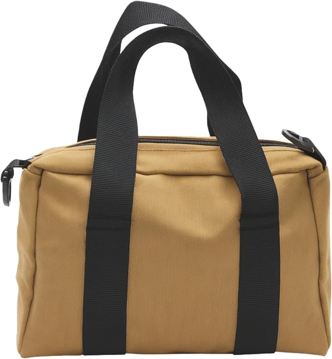 BLIRITEL Wide Mouth Tool Bag, Heavy Duty Canvas Tool Storage Bag, Large Capacity Handbag, Multi-function Tool Organizer Tote Bag for Storage Wrenches Pliers (Khaki, 14 Inch)