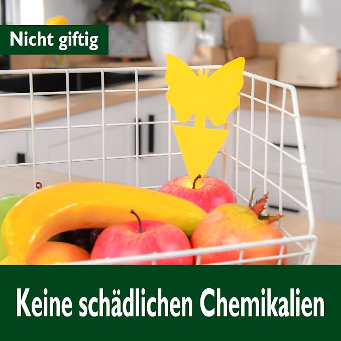Garsum Fruit Fly Trap Yellow Sticky Fungus Gnat Killer for Indoor and Outdoor Plant